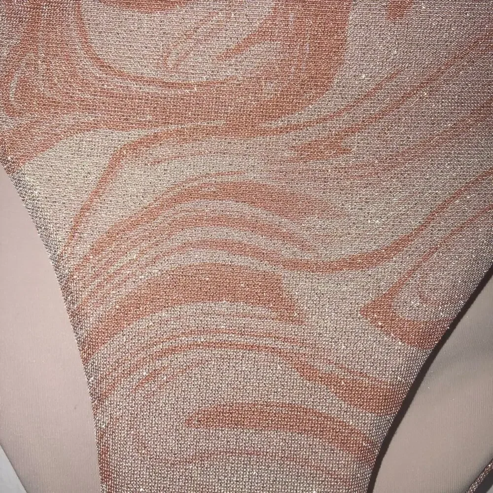 L*Space Bikini Brittany Top Camacho Bottom Metallic Tie Die Swirl Large